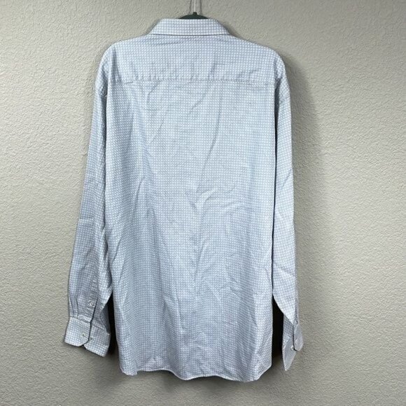 Bugatchi Classic Fit Basket Weave Print Long Sleeve Button Front Shirt Sz XXL - Picture 2 of 10